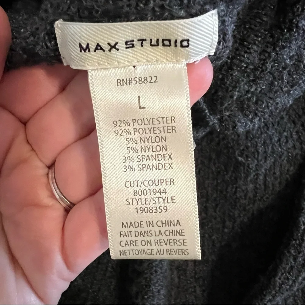 Max Studio Gray Tunic Sweater with Turtleneck